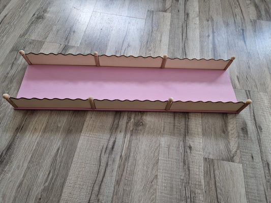 58x15cm rosa Rennbahn welliger Rand