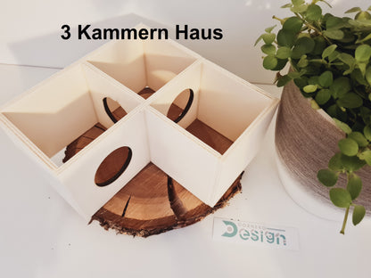 3-Kammernhaus für Kleinnager