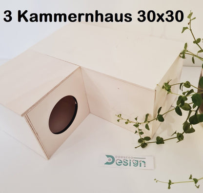 3-Kammernhaus für Kleinnager